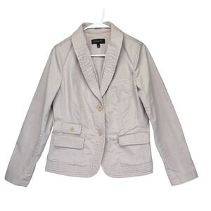 Talbots Women's Canvas Blazer Jacket Size 10 Mauve Taupe Cotton Blend Casual